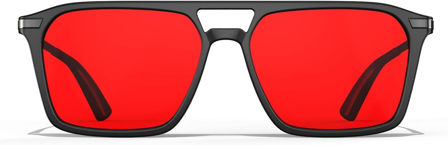 Orange Blue Light Blocking Glasses-Retro 70S Blue Light Glasses for Men Women, Easier Sleep and Migraine Relief