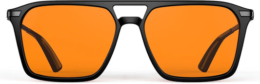 Orange Blue Light Blocking Glasses-Retro 70S Blue Light Glasses for Men Women, Easier Sleep and Migraine Relief