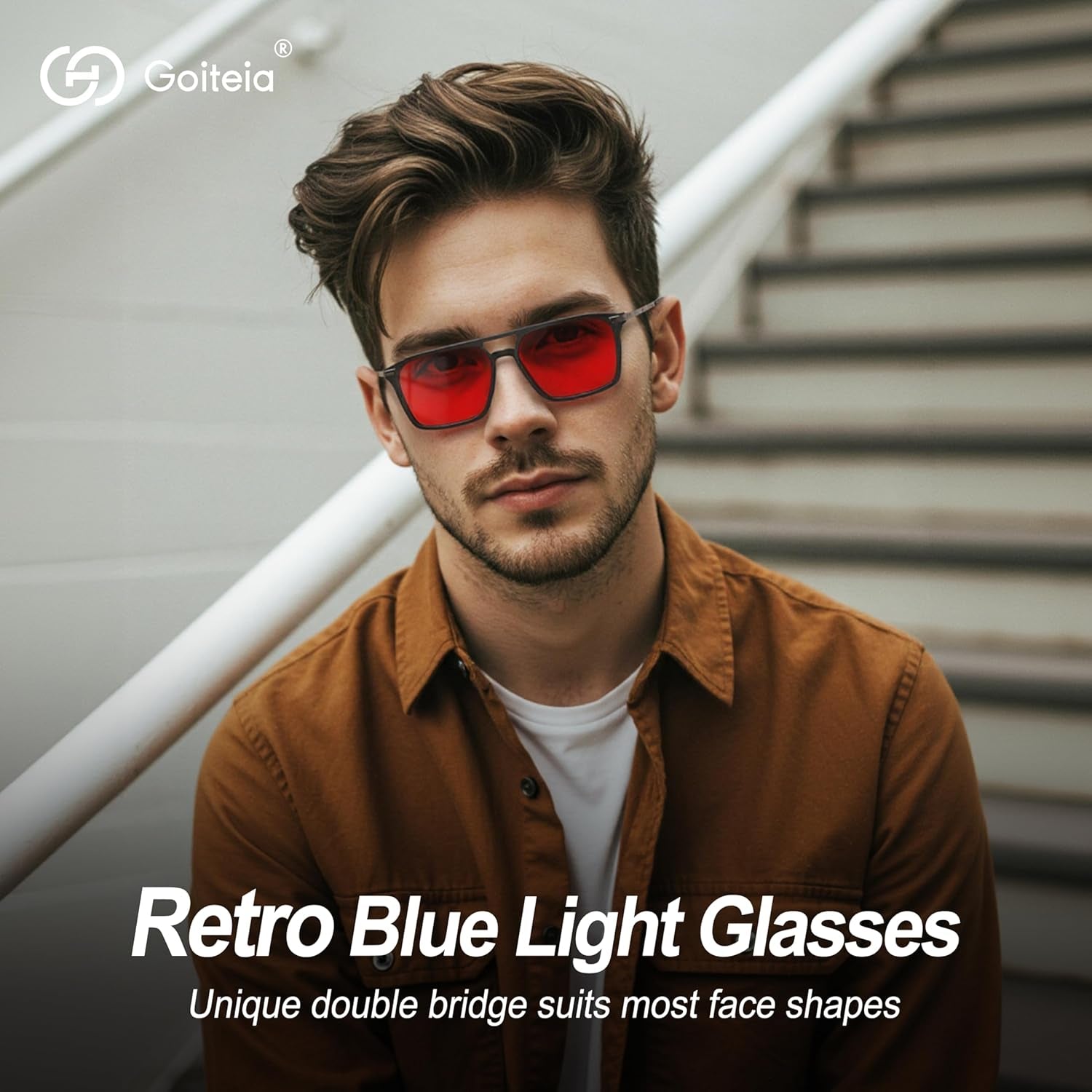 Orange Blue Light Blocking Glasses-Retro 70S Blue Light Glasses for Men Women, Easier Sleep and Migraine Relief